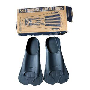 CAPAS Short Blade Training Fins Silicone Increases Leg Strength Navy Blue XXL